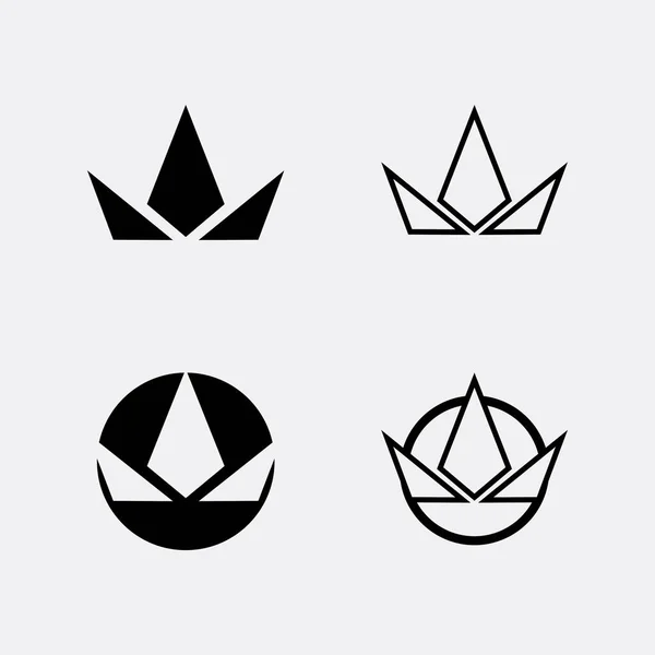 Λογότυπο Crown Και Βασίλισσα Βασιλιάς Λογότυπο Designtemplate Διανυσματική Απεικόνιση — Διανυσματικό Αρχείο