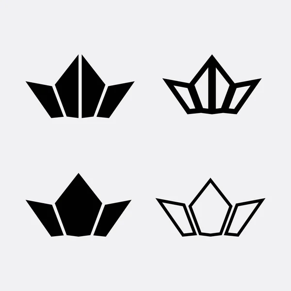 Crown Logo Queen King Logo Designing Template Vector Illustration — 스톡 벡터