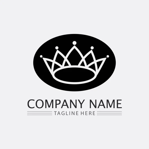 stock vector Crown Logo and queen, king logo designTemplate vector illustration