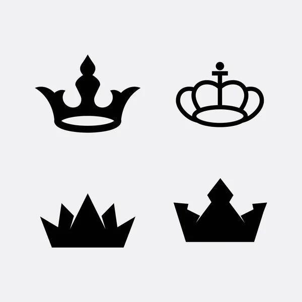 Kroon Logo Koningin Koning Logo Ontwerptemplate Vector Illustratie — Stockvector