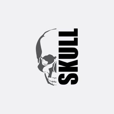 kurukafa ve kemik simgesi logo tasarımı vektör grafik çizimi