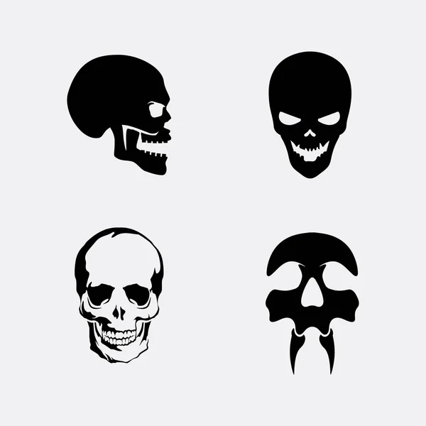 Cranio Ossa Icona Logo Disegno Vettoriale Illustrazione Grafica — Vettoriale Stock