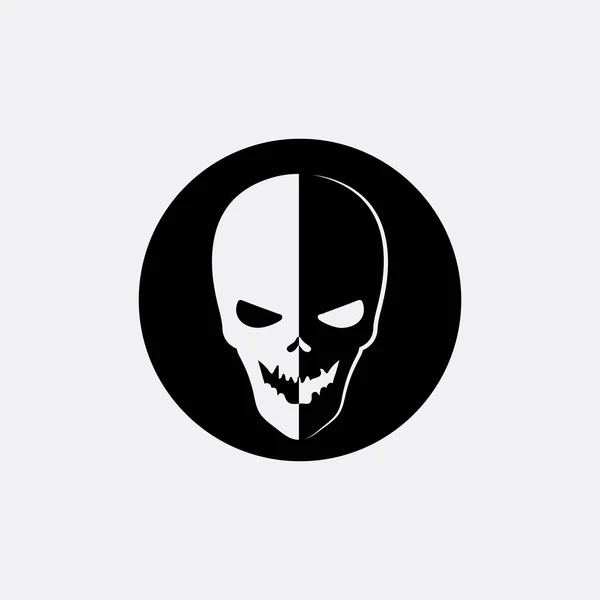 Cráneo Huesos Icono Logotipo Diseño Vector Gráfico Ilustración — Vector de stock