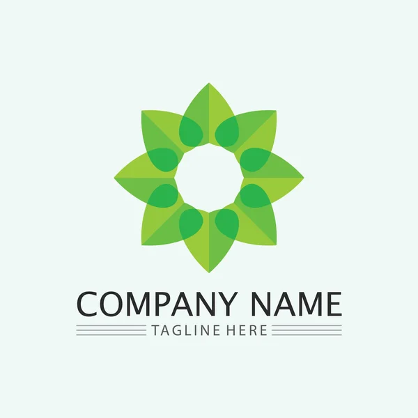 Logo Liści Wektor Projektu Dla Szablonu Symbol Natury Edytowalny Zielone — Wektor stockowy