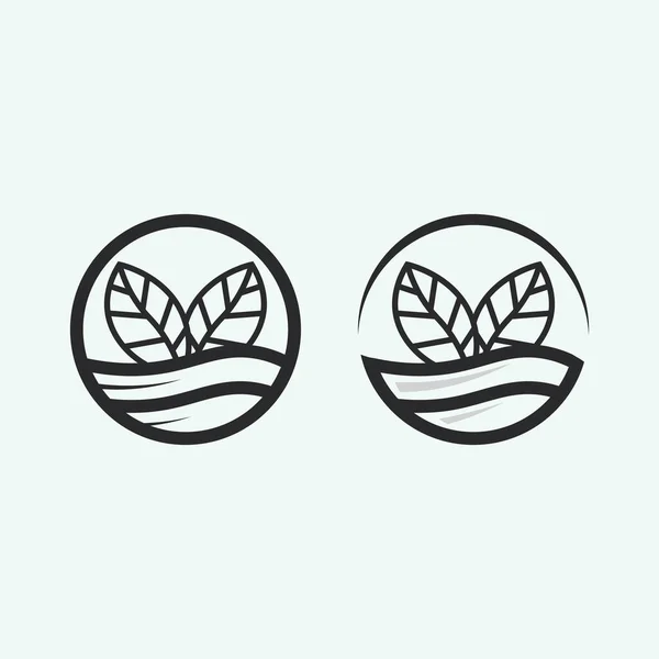 Hoja Logo Diseño Vector Para Naturaleza Símbolo Plantilla Editable Verde — Archivo Imágenes Vectoriales