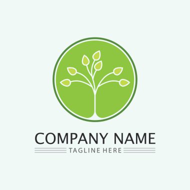 Doğa sembolü şablonu için yaprak logosu tasarım vektörü düzenlenebilir, Yeşil yapraklı logo ekoloji doğa element vektörü simgesi