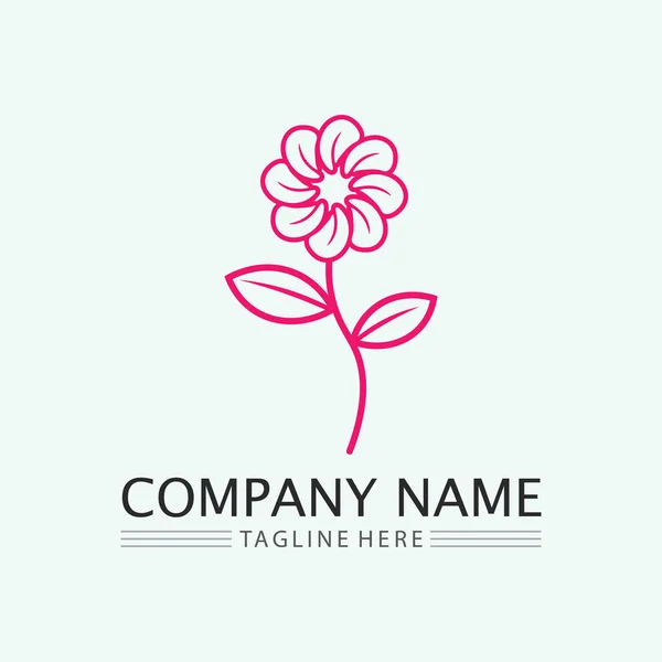 Blumen Design Vektor Für Wellness Boutique Schönheitssalon Kosmetikerin Geschäft Yoga — Stockvektor