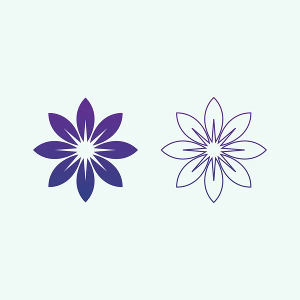 Çiçek Logosu Dairesel Logo Çiçeğin Logosu Şekillendirilmiş Çiçek Yapraklar Basit — Stok Vektör