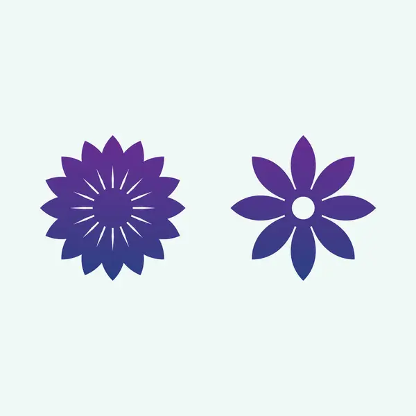 Çiçek Logosu Dairesel Logo Çiçeğin Logosu Şekillendirilmiş Çiçek Yapraklar Basit — Stok Vektör