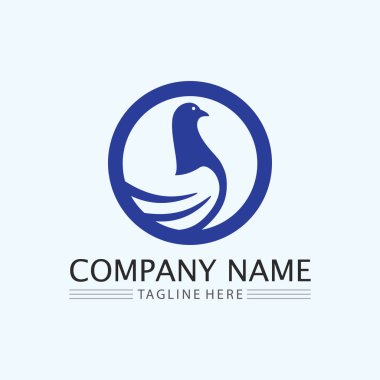 Kuş kanadı güvercin logosu vektör çizimi