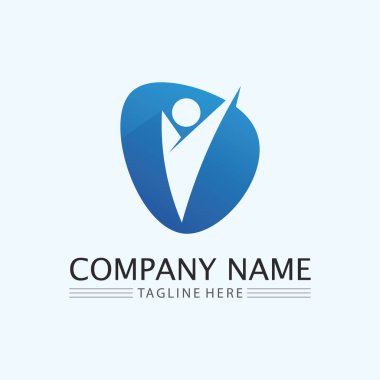 Soyut insanlar logo tasarımı. Eğlenceli insanlar, sağlıklı insanlar, spor, toplum insanları vektör illüstrasyonunu sembolize ediyor.