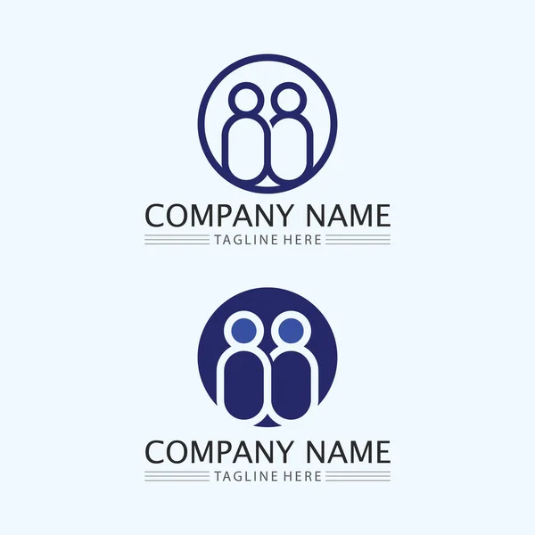 Pessoas Abstratas Logo Design Fun Pessoas Pessoas Saudáveis Esporte Comunidade — Vetor de Stock