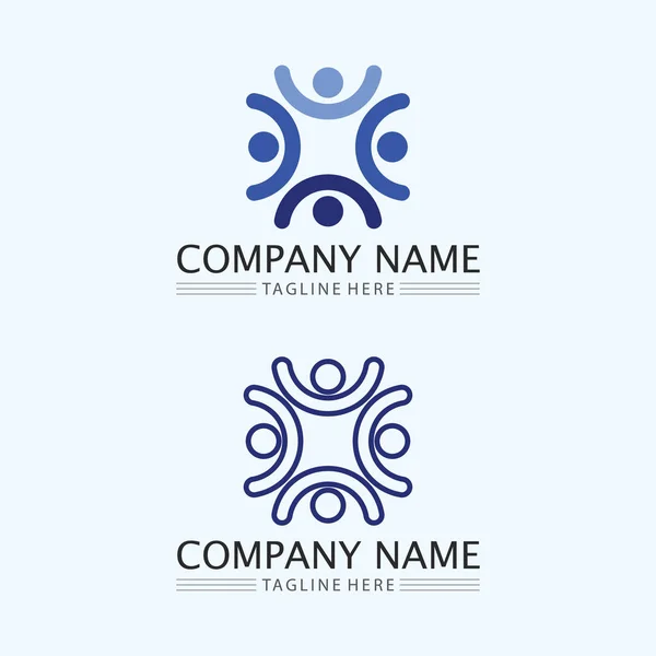 Pessoas Abstratas Logo Design Fun Pessoas Pessoas Saudáveis Esporte Comunidade — Vetor de Stock
