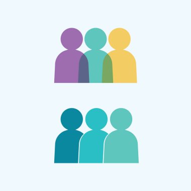 Soyut insanlar logo tasarımı. Eğlenceli insanlar, sağlıklı insanlar, spor, toplum insanları vektör illüstrasyonunu sembolize ediyor.