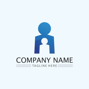 Soyut insanlar logo tasarımı. Eğlenceli insanlar, sağlıklı insanlar, spor, toplum insanları vektör illüstrasyonunu sembolize ediyor.