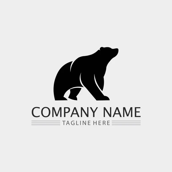 Logotipo Urso Desenho Vetor Animal Ilustração Gráfica — Vetor de Stock