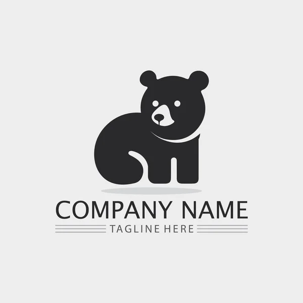 Ведмідь Логотип Тварин Векторний Дизайн Графічна Ілюстрація — стоковий вектор