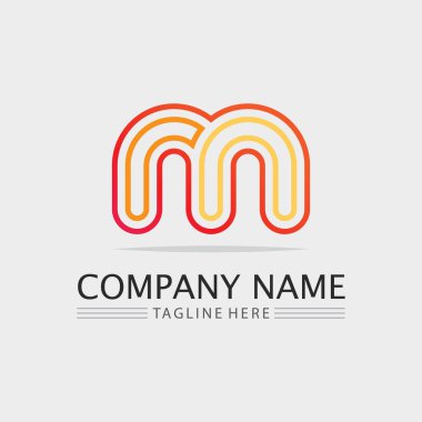 M harfi logo tasarımı vektör kimlik simgesi işareti 