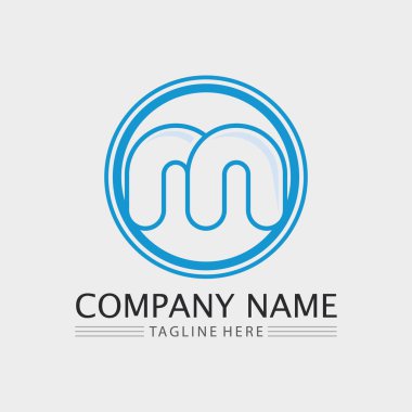 M harfi logo tasarımı vektör kimlik simgesi işareti 