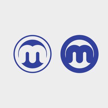 M harfi logo tasarımı vektör kimlik simgesi işareti 