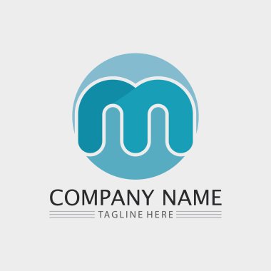 M harfi logo tasarımı vektör kimlik simgesi işareti 