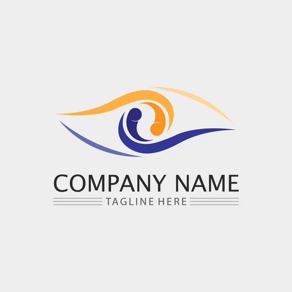 Varumärke Identitet Företag Ögonvård Vektor Logotyp Design — Stock vektor
