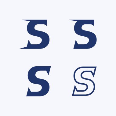 S harfi logo tasarım vektörü