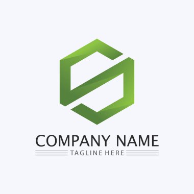 S harfi logo tasarım vektörü