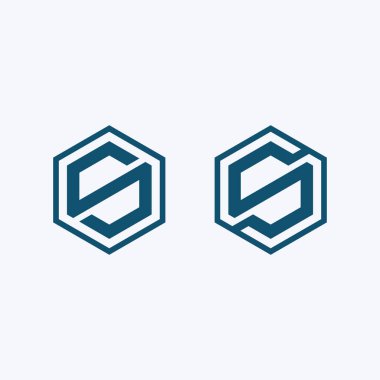 S harfi logo tasarım vektörü