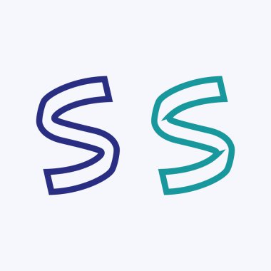 S harfi logo tasarım vektörü