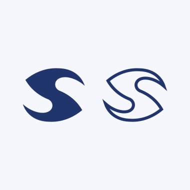 S harfli şirket logosu tasarım vektörü.