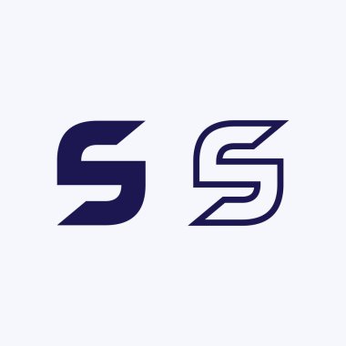 S harfli şirket logosu tasarım vektörü.