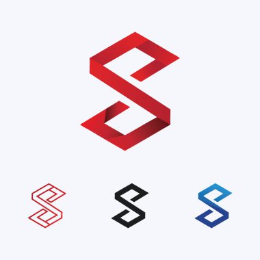 S harfli şirket logosu tasarım vektörü.