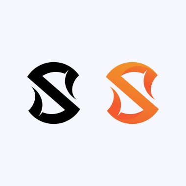S harfli şirket logosu tasarım vektörü.
