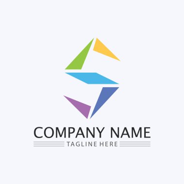 S harfi logo tasarım vektörü