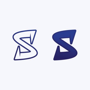 S harfi logo tasarım vektörü