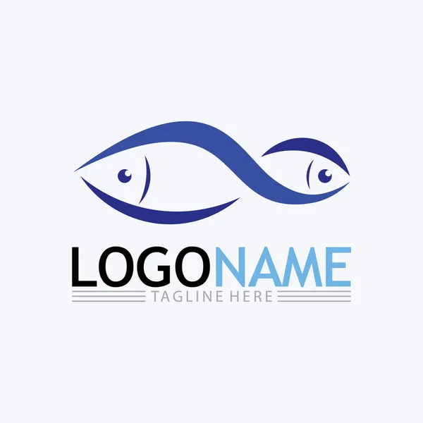 Modèle Logo Poisson Symbole Vectoriel Créatif — Image vectorielle