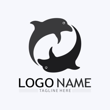 Balık logosu şablonu. Yaratıcı vektör sembolü