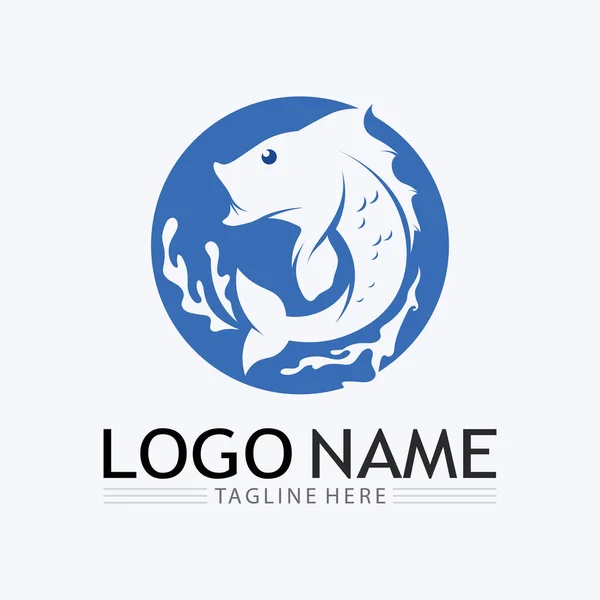Шаблон Логотипа Рыбы Креативный Векторный Символ — стоковый вектор