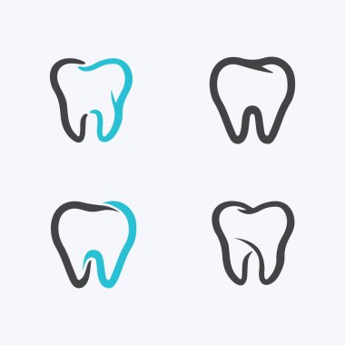Diş Logosu Tasarım Vektör Şablonu. Yaratıcı Dişçi Logosu. Diş Kliniği Vektör Logosu.