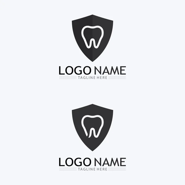 Tandheelkundig Logo Ontwerp Vector Template Creatieve Tandarts Logo Tandheelkundige Kliniek — Stockvector