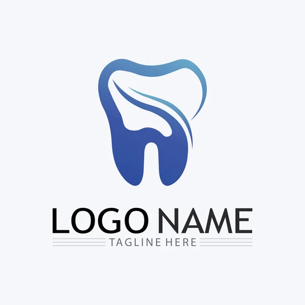 Dental Logo Design Vektor Mall Kreativ Tandläkare Logotyp Tandvårdsklinik Vector — Stock vektor