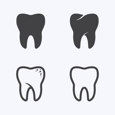 Diş ve Diş Logosu Tasarım Vektör Şablonu. Yaratıcı Dişçi Logosu. Diş Kliniği Vektör Logosu.