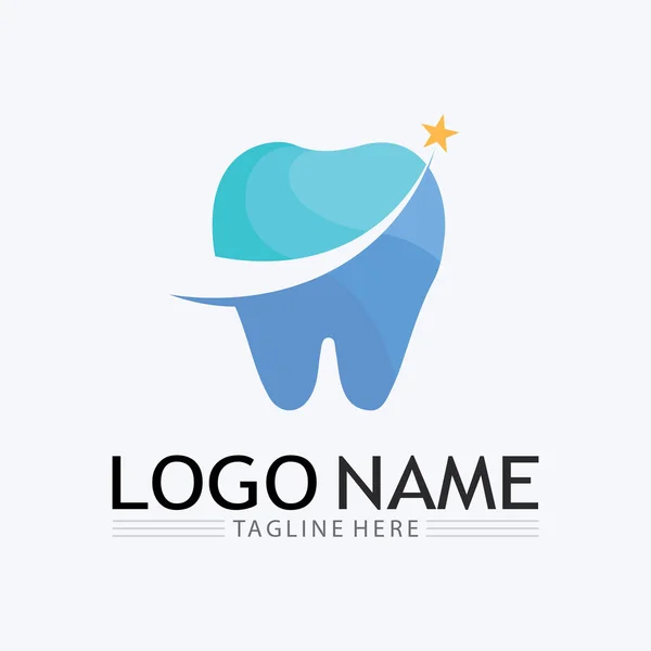 Dente Logotipo Dental Design Vector Template Creative Logotipo Dentista Logotipo — Vetor de Stock