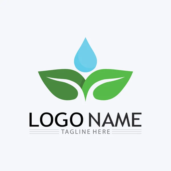 Logo Eco Energy Vector Avec Symbole Feuille Couleur Verte Avec — Image vectorielle