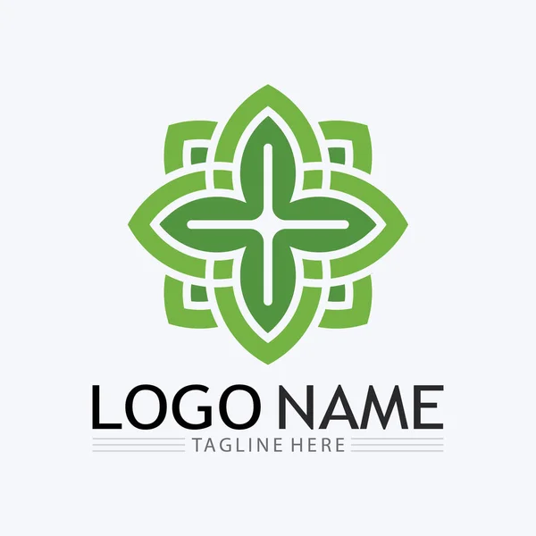Logo Eco Energy Vector Avec Symbole Feuille Couleur Verte Avec — Image vectorielle