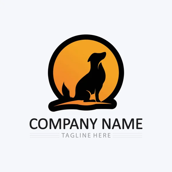 Logo Icône Pour Chien Illustration Vectorielle Animalière Graphique — Image vectorielle