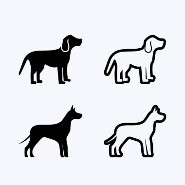 Köpek logosu ve ikon hayvan vektör çizimi grafiği