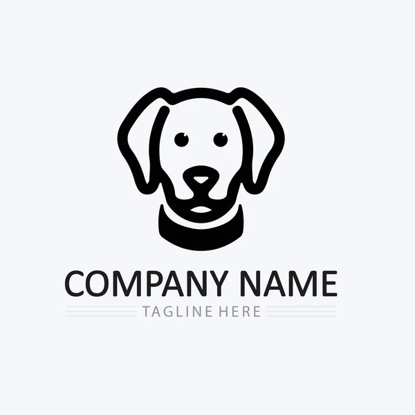 犬のロゴとアイコン動物ベクトルイラストデザイングラフィック — ストックベクタ