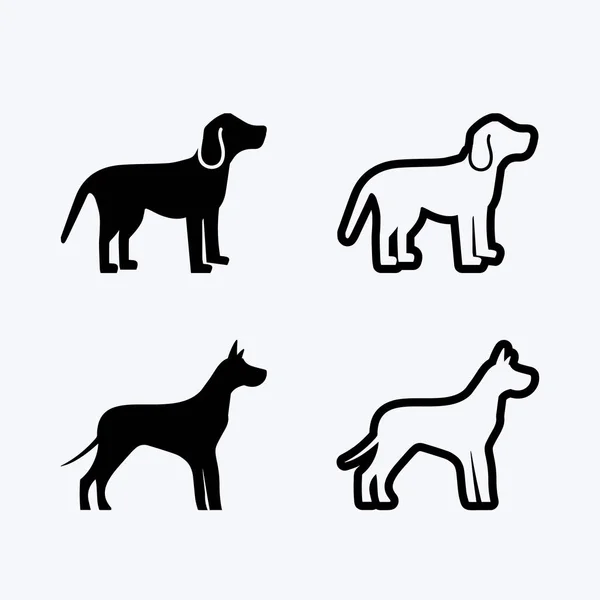 狗标志和图标动物矢量图解设计图形 — 图库矢量图片